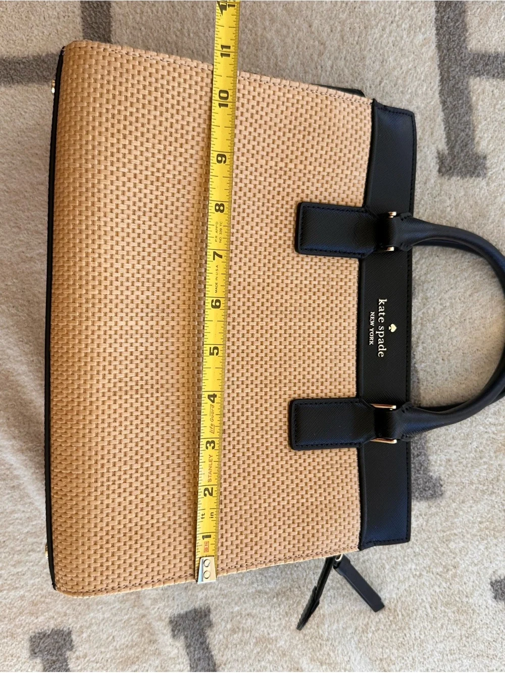 kate spade Beige and Black Woven Tote